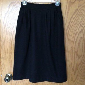 Michelle Stuart Petite - Black Wool Fully Lined Skirt